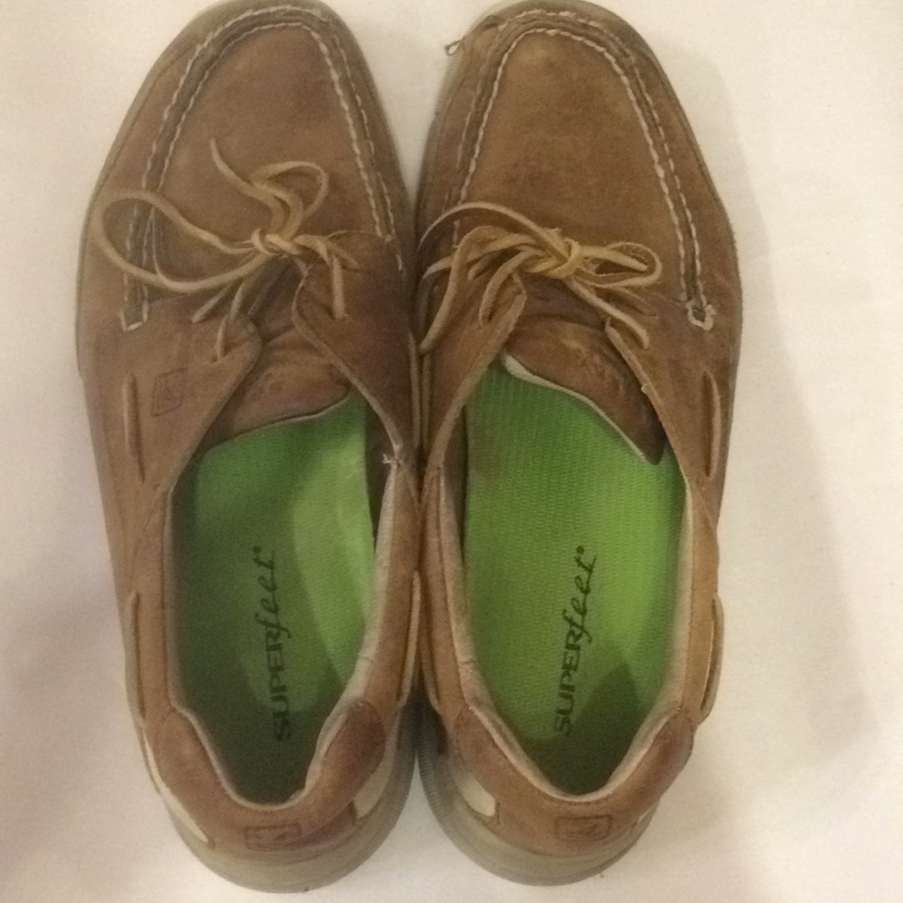 Sperry leather Super Fleet top sider loafers.